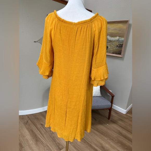 Naïf Boho Gauze Elbow sleeve midi shift dress - Picture 2 of 7